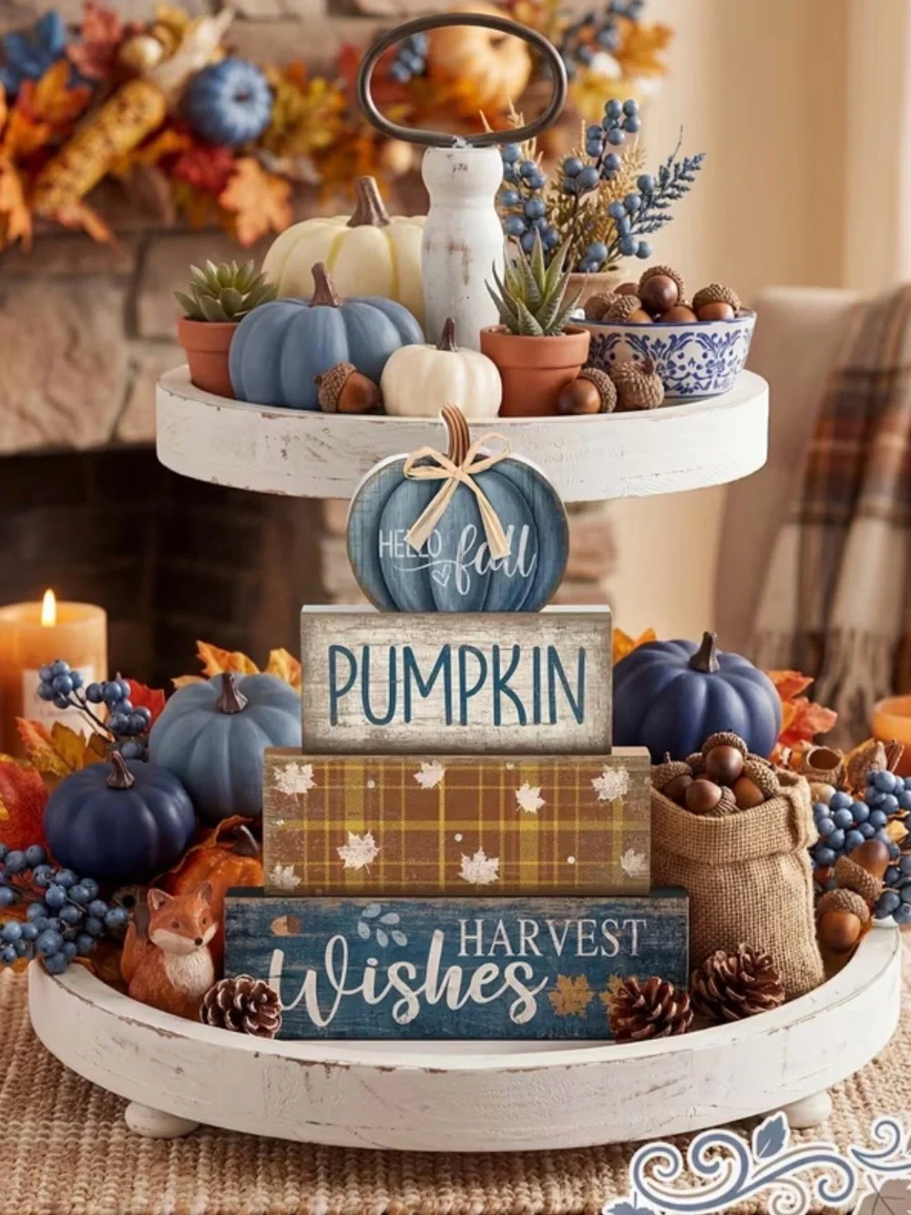 *BUY NOW* Stacked Wooden Fall Pumpkin Sign - 4 Pc Set